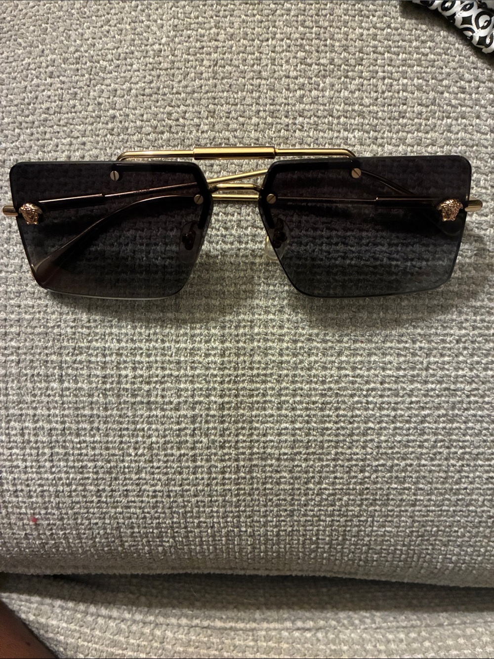 Versace Gold Frame Black Gradient Sunglasses for Women